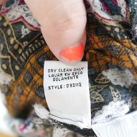 Vintage Options by Worthington Patchwork Black Green and Pink Midi Skirt Large - Picture 2 of 9